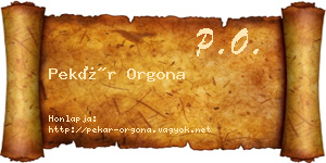 Pekár Orgona névjegykártya